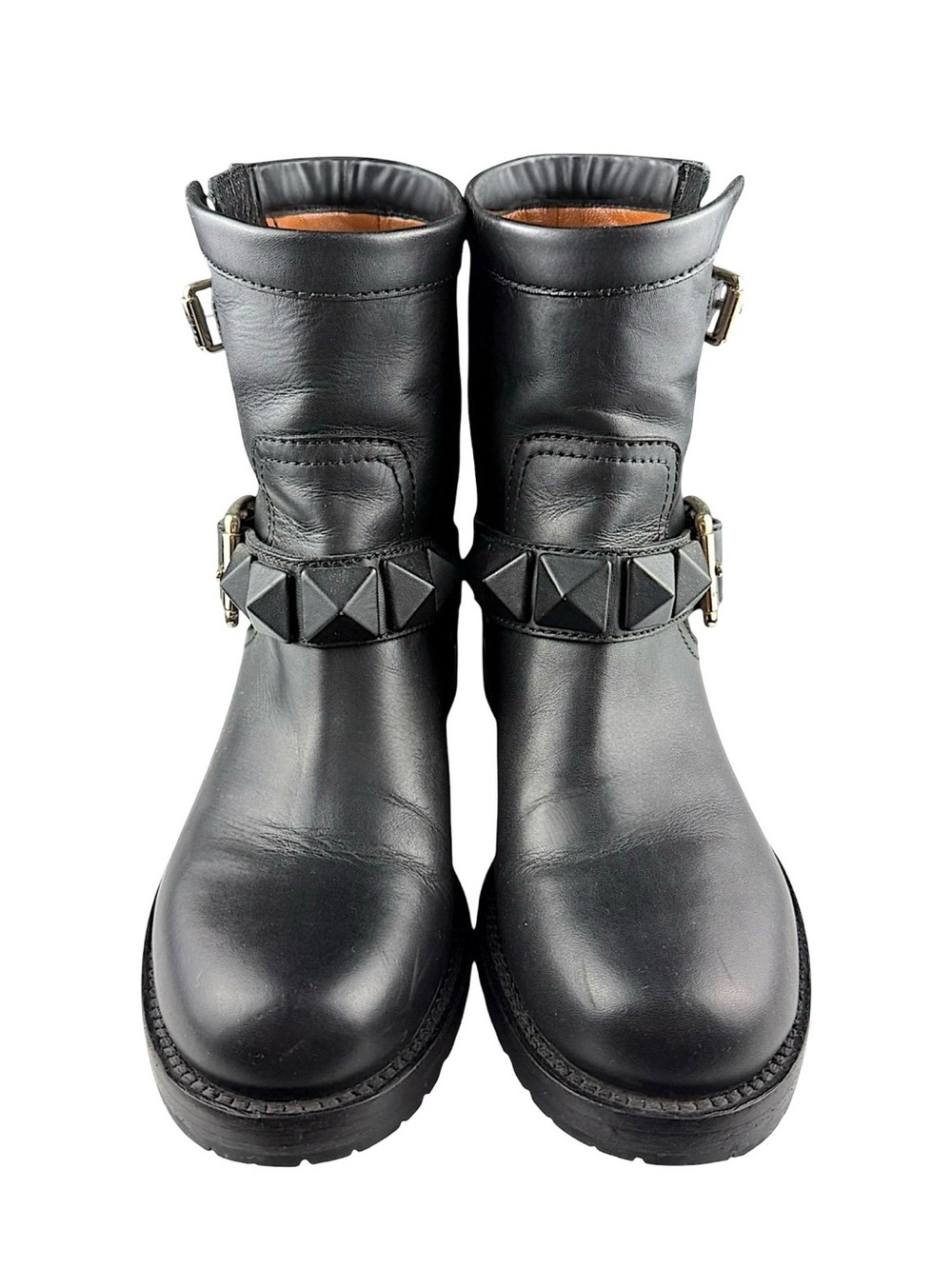 Valentino Garavani black leather biker boots Size 35.5
